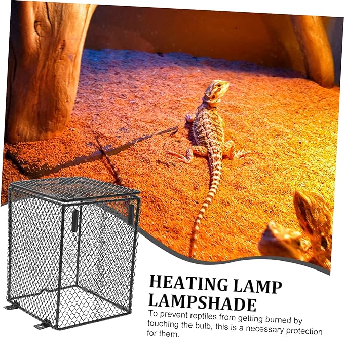 Toddmomy 2pcs Reptile Heat Lamp Mesh Cover Protective Shade for Crawler Tanks Easy to Install Efficient Heat Dissipation Scalding for Turtles Lizards Birds