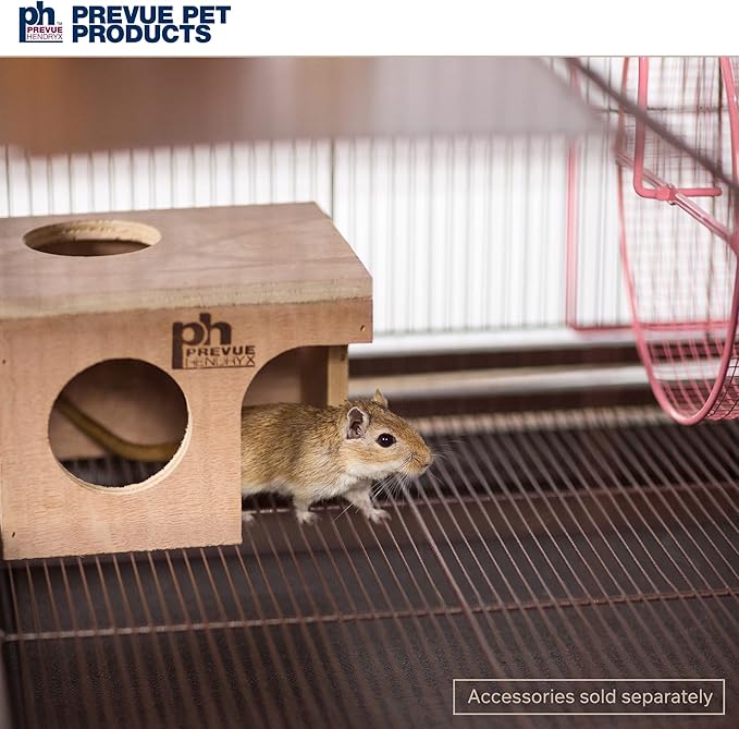 Prevue Pet Products Rolling Small Animal Cage - Ideal for Rats, Chinchillas, Ferrets, Guinea Pigs, Chew-Proof Critter House, Easy to Clean - Earthtone Dusted Rose Hammertone Finish