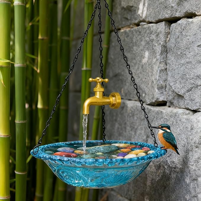 USB Power Garden Bird Waterer Hanging Bird Feeder Quick Setups Adjustable Water Feature Ideal for Outdoor Use Hanging Bird Feeders for Outdoors