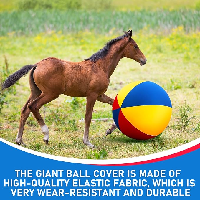 2 Pcs 40 Inch Horse Ball Covers Please Watch VCR for How to Inflation Mega Herding Play Covers for Horse Herding Ball(Cute Style)