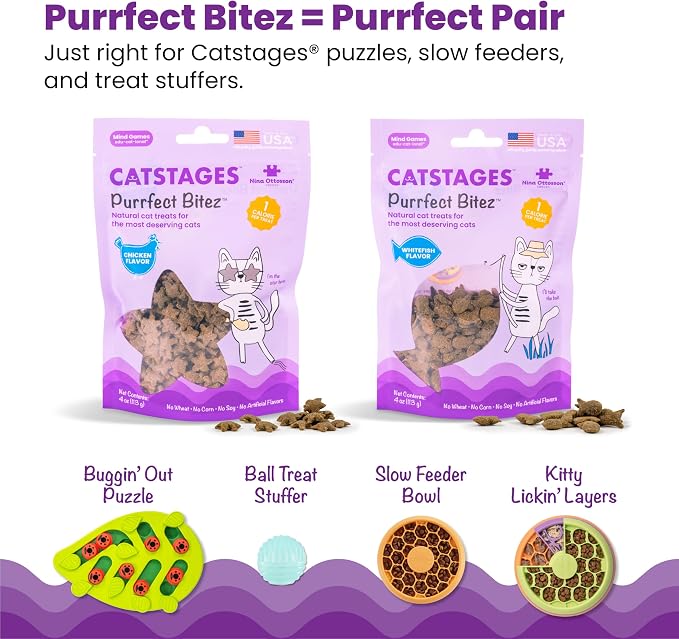 Catstages Nina Ottosson Buggin?€? Out Puzzle & Play Cat Toy Treat Puzzle, 14" - Image 6