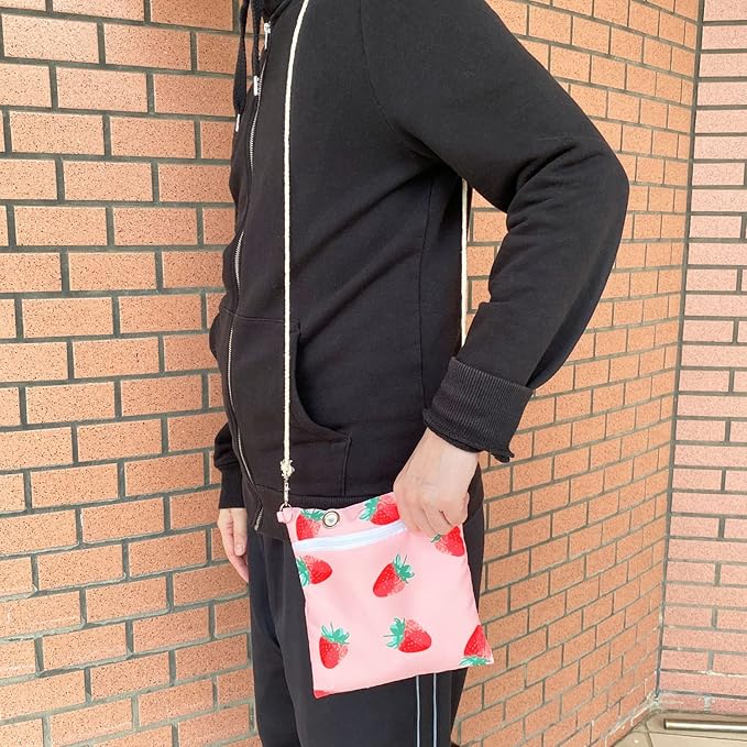 Handmade Faux Rabbit Fur Sugar Glider Bonding Carry Pouch Portable Small Animal Carrier Bag Small Animal Bonding Crossbody Strap for Hamster Rat Gerbil Other Small Pet Sleeping Bag with Vent (Pink)