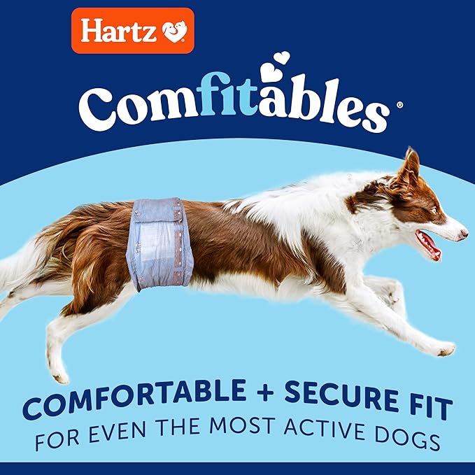 Hartz Comfitables Disposable Male Dog Wraps with Stretchy Waistband, Extra Small 46 Count
