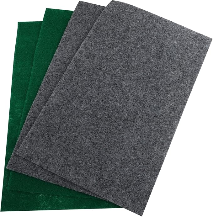 Totority 4pcs Reptile Carpet for Terrarium Snake Bedding Mat Washable Substrate Strong Water Permeability for Lizard and Tortoise Enclosures Gray Green