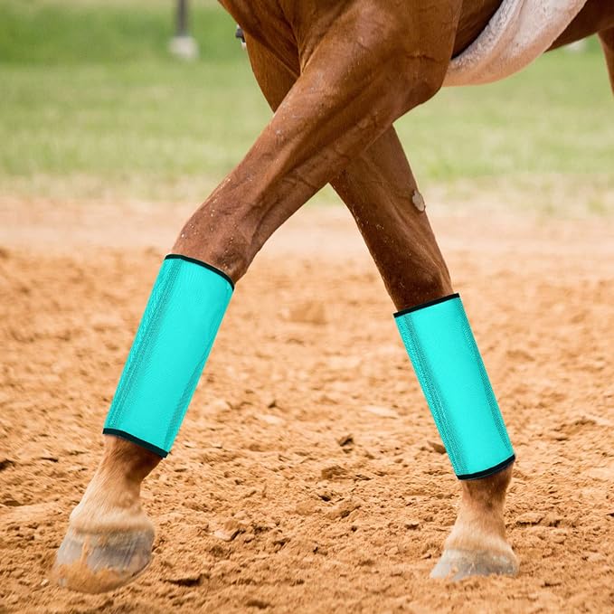Jexine Set of 8 Mesh Fly Boots for Horse Loose Fitting Non Slip Breathable Horse Fly Leggings Protective Reduces Stress Leg Fatigue Wraps for Preventing Flies Mosquitoes Bite