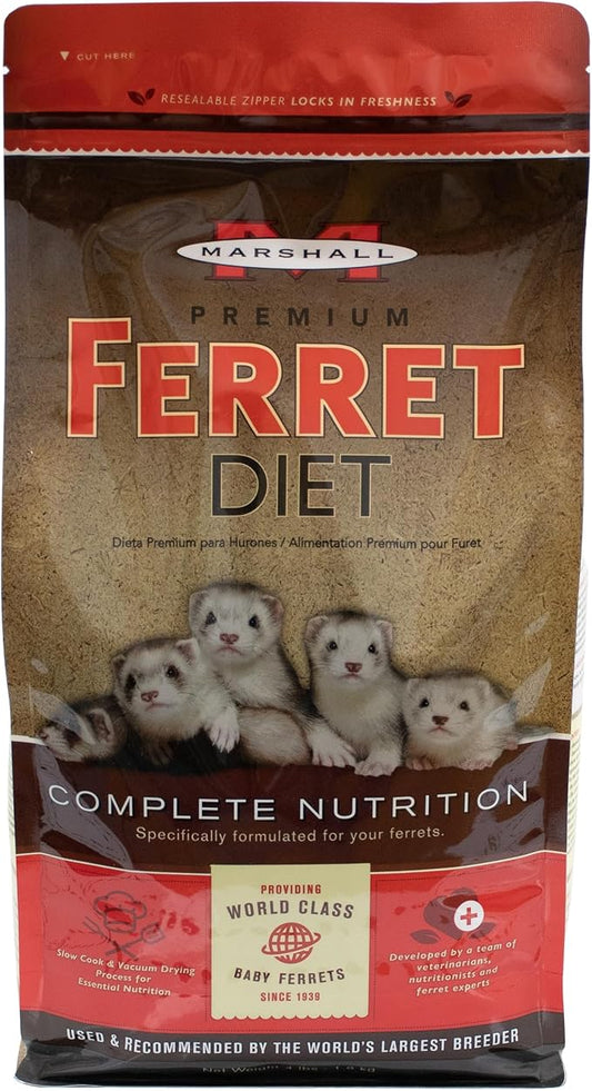 Marshall Premium Ferret Diet 4 Pound Food Bag Pellet