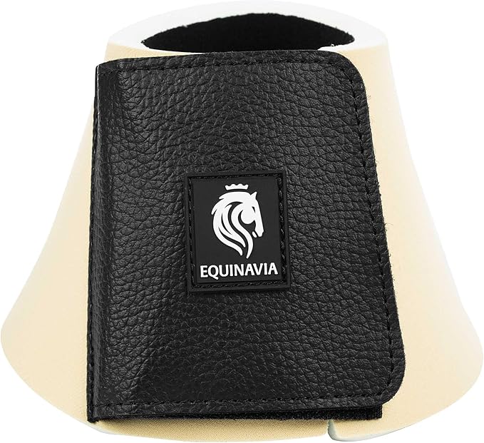 Equinavia Toki Bell Boots for Horses | Neoprene Overreach Boots - French Vanilla - S