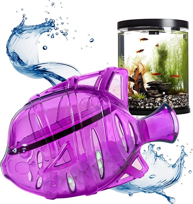Clarence the Clarifier Fish - 3 pk, Purple - Aquarium Treatment, Clear Cloudy Fresh-Saltwater, Fish-Plant Safe, 10gal Tank Maintenance Each