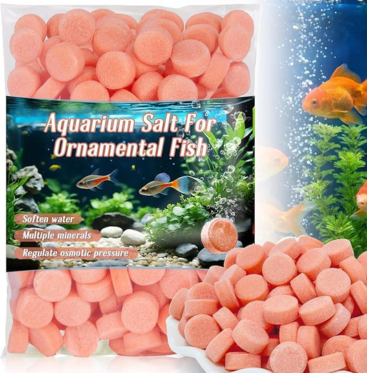 MAQIHAN 150 Tablets Aquarium Salt - Aquarium Salt Freshwater for Freshwater Tank Koi Pond Salt for Koi Fish, Goldfish, Guppies, Mollies, Scats, Monos