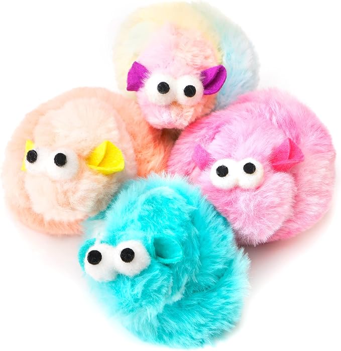 CHIWAVA 4PCS 15" Long Soft Plush Cat Toys Mice with Bell Rustle Sound Mouse - Image 9