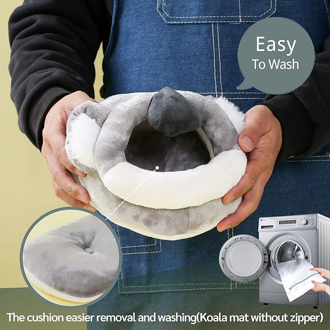 JanYoo Hamster Guinea Pig Supplies Bed Accessories House Hedgehog Cage Supplies Chinchilla Ferret Rat Gerbil (S,Koala)