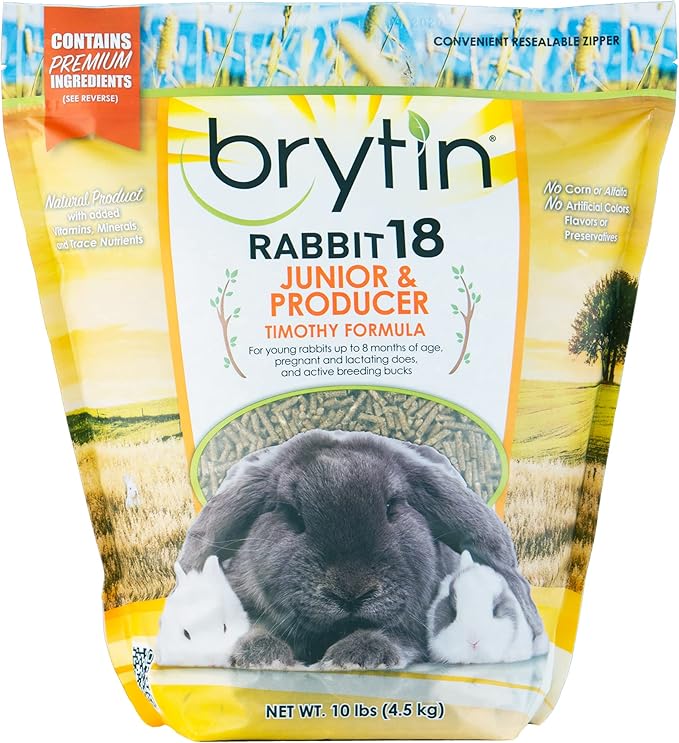 Rabbit 18 - Junior & Producer Timothy Formula - Complete Feed for Bunny Rabbits