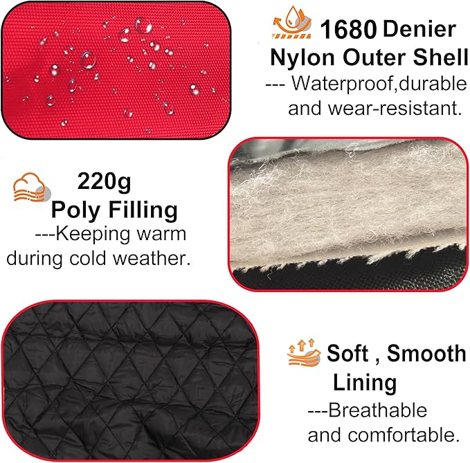 Mini Horse/Pony/Foal/Miniature Turnout Blanket, Medium Weight Winter Blanket for Horses, Donkey Blanket,1680 Denier Waterproof &Breathable/220g Filling (Red, 47in)
