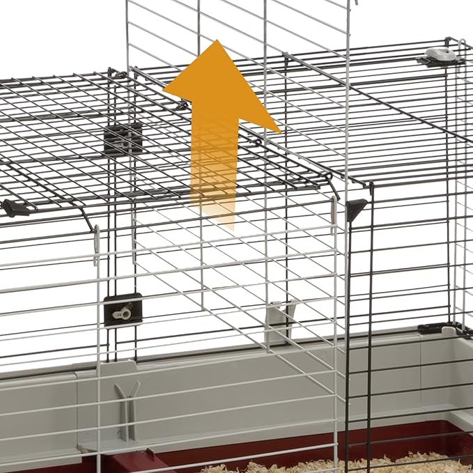 Ferplast Krolik Extra-Large Rabbit Cage w/Wire Extenstion | Rabbit Cage Includes All Accessories & Measures 55.9L x 23.62W x 19.68H & Includes All Accessories | 1-Year Manufacturer's Warranty