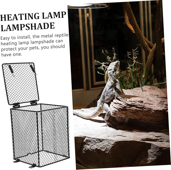 Toddmomy 3pcs Pet Cage Heating Lamp Protective Cover Mesh Shade for Reptile Heat Light for Parrots Turtles and Animals Easy Installation Safe Use