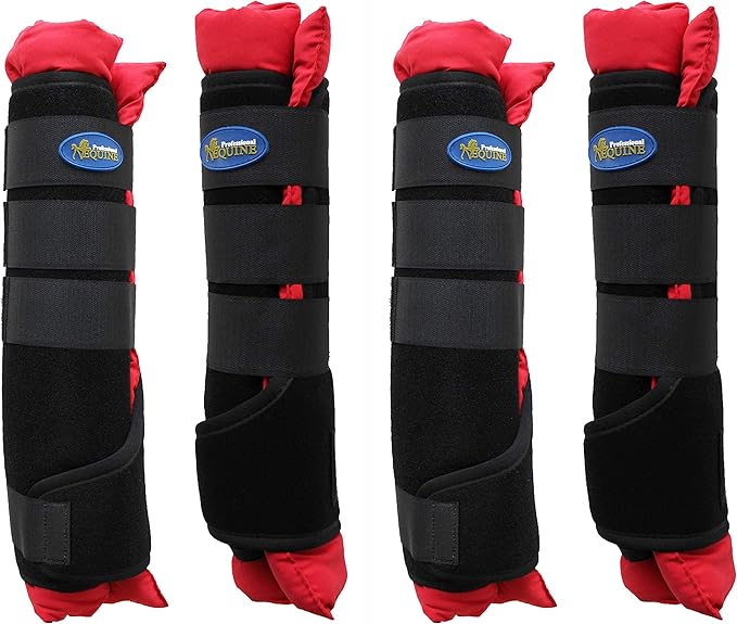Horse Stable Shipping Boots Wraps Front Rear 4 Pack Leg Hoof Care 4120RD