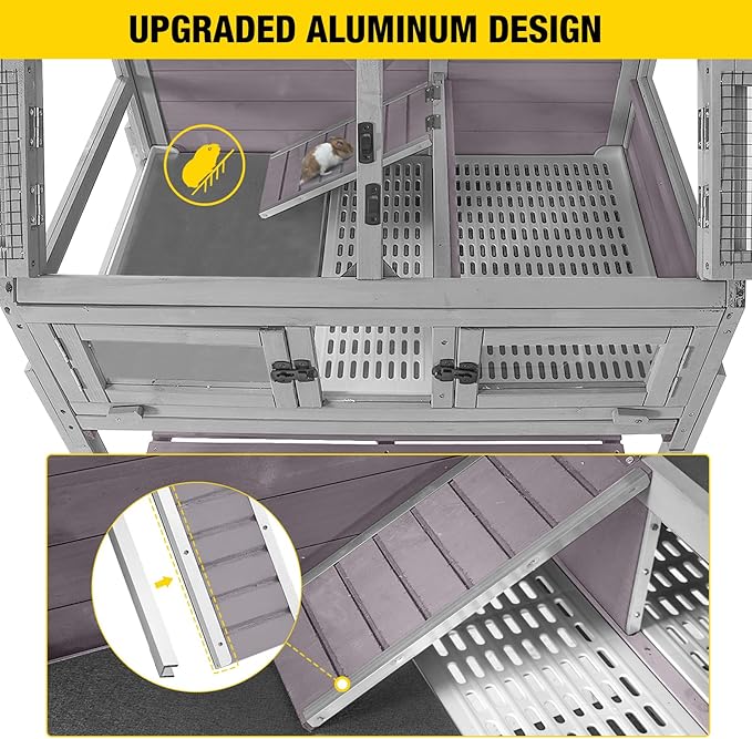Large Guinea Pig Cage with 4 Support Feet & Wheels, Anti-Chew Small Animal Cage for Hamsters, Rats, Chinchillas, Includes Deep Leakproof Tray