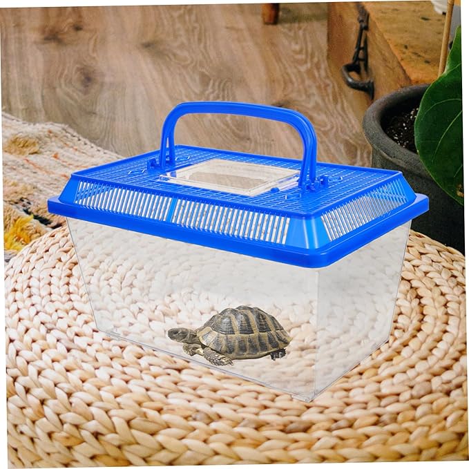 Creative Turtle Tank with Basking Platform Practical Turtle Aquarium Carrying Box Ideal for Reptiles and Amphibians