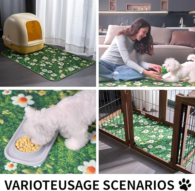 Washable Pee Pads for Dogs, Reusable Puppy Potty Training Pads, Ultra-Absorbent Thick Waterproof Leak-Proof Non-Slip Pads & Mat for Crate, Playpen, Floor, Whelping & Housebreaking , 1 Pack 72"x72"