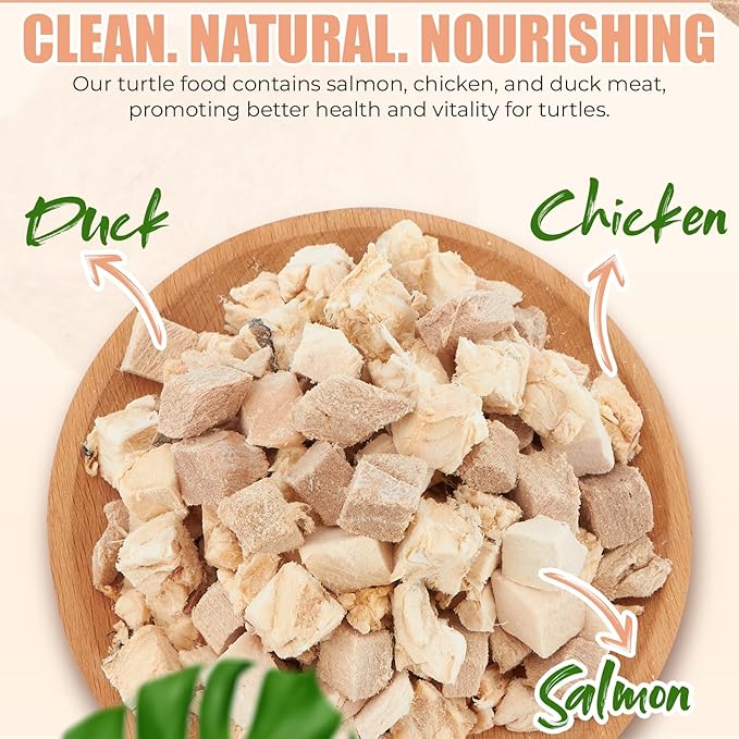 3 in 1 Meat Turtle Food - Chicken & Duck & Fish Meat Natural Freeze Dried Turtle Treats