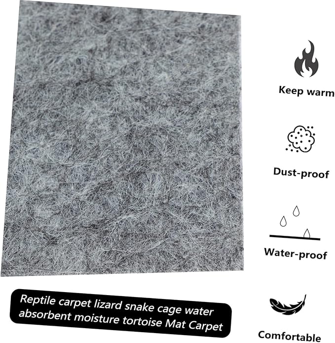 NOLITOY 2pcs Terrarium Liner Reptile Carpet Bedding Mat Water-Absorbent Substrate for Tortoises Lizards and Other Climbing Pets Safe Comfortable Pet Cage Flooring