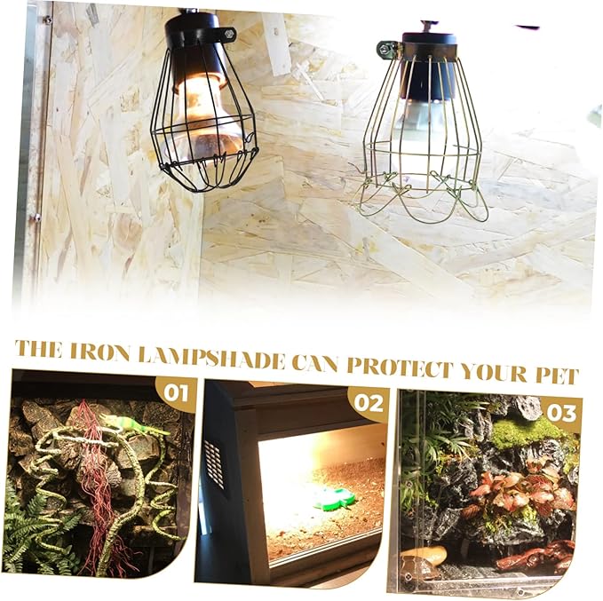 BESPORTBLE 2pcs Reptile Scald Lamp Protective Cover Easy Install Hot Mesh Shade for Heating Lamps Ceramic Bulbs Spotlights for Safe Reptile Care