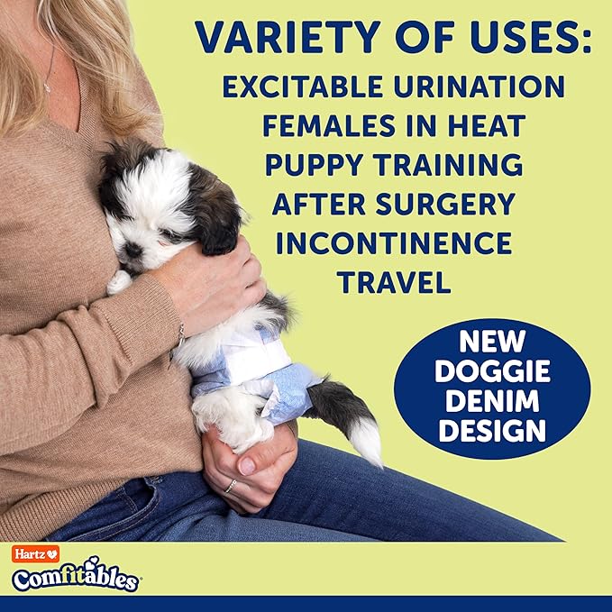 Hartz Comfitables Disposable Dog Diapers, Size XL 5 count, Comfortable & Secure Fit, Easy to Put On, Super Absorbent Male and Female Diaper