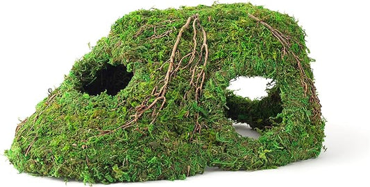 Galápagos (05370) Mossy Sapa Corner Hide - The Perfect Reptile Hide for Security and Comfort - A Natural and Secure Hide for Reptiles, Amphibians, and Invertebrates, L10” x W5.5” x H4.5”