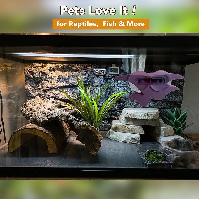 Mushroom Terrarium Decor & Climbing Hold Kit,with 12 Rock Holds, Suction Cups & Adhesive Dots for Geckos, Frogs, Small Lizards & Snakes in Dry/Semi-Moist Habitats (Desert Beige)