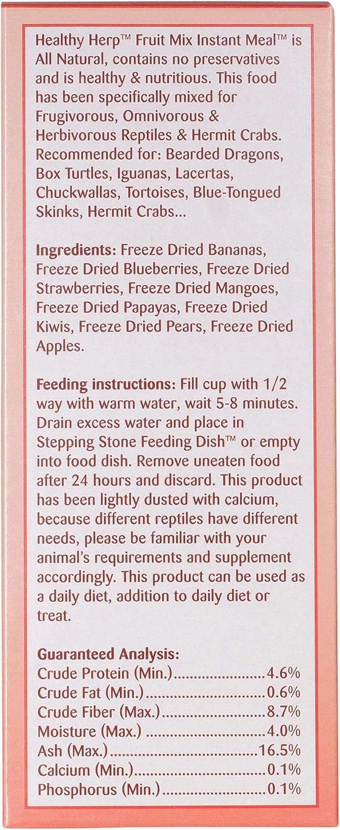 Healthy Herp Fruit Mix Instant Meal Reptile Food - Bearded Dragon Accessories & Bearded Dragon Food - Nutritious Blend for Bearded Dragons, Box Turtles, Tortoises, Hermit Crabs - 7 x 0.21 oz (6g) Cups