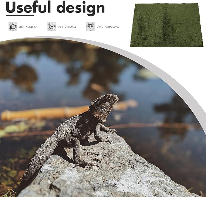 MERRYHAPY Reptile Carpet Mat for Bearded Dragon Tortoise Lizard Terrarium Bedding Moisture-Resistant Non-Adhesive Substrate Cushion Easy-Clean Reptile Terrarium Accessory