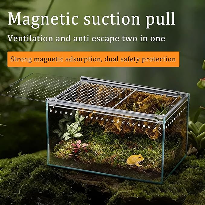 Insect breeding Box Reptile Feeding Box, Waterproof Enclosure Enclosure for arboreal Tarantula Scorpion Sling Lizards Snake Gecko Jumping Spider Snail Isopods, Reptile breeding Box (8x6x4 Inch) ???