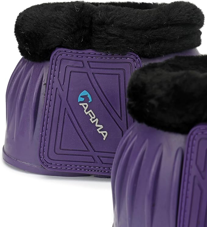 Shires ARMA Fleece Trim Bell Boot (Full, Purple)