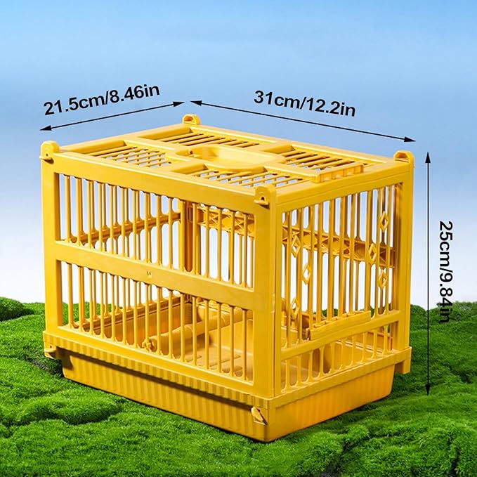 Bird Carrier Travel Cage - Handle Cage for Birds with Standing Perch - Multifunctional Parrot Carrier | for Parrot Parakeet Cockatiel Conure Finch Lovebird Cockatoo Travel Indoor Outdoor Walking