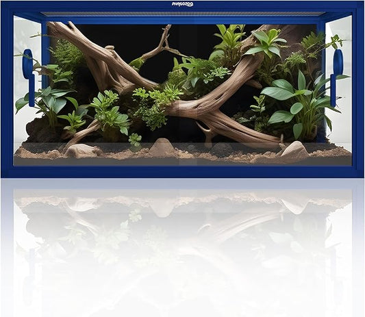 Phailozoo 50 Gallon Bearded Dragon Tank, Reptile Enclosure for Easy Maintenance, Front Opening Reptile Tank with Top Screen Ventilation & Glass Sliding Door 36''x18''x18''
