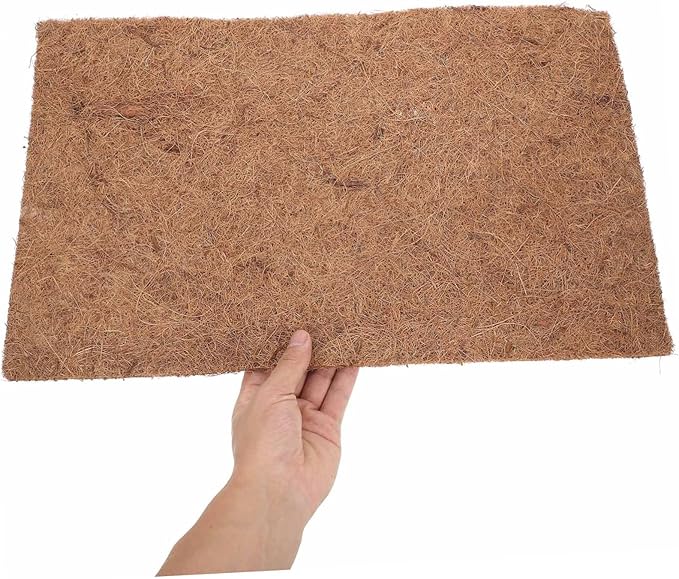 Mikikit 4pcs Coconut Fiber Reptile Carpet Mat for Bearded Dragon Leopard Gecko Terrarium Liner Bedding Safe Substrate for Snakes Lizards Versatile Use Pet Stores Homes