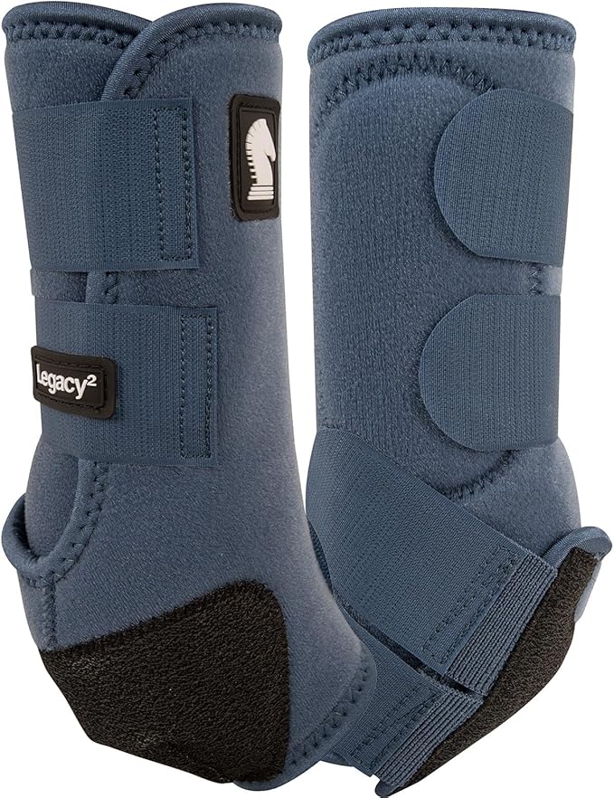 Classic Equine Legacy2 Support Boots, Front (Dark Denim, Large)