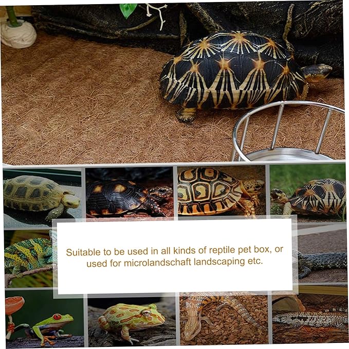 POPETPOP Natural Coconut Fiber Reptile Mat Breathable Terrarium Bedding Liner for Reptiles for Lizard Supplies and Easy to Durable