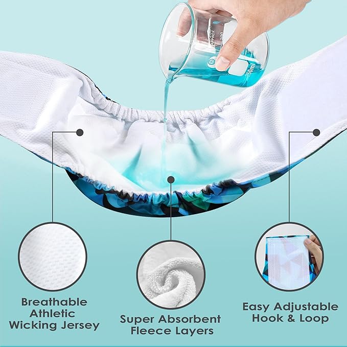 wegreeco Washable Male Dog Belly Band (Stylish Pattern)- Pack of 3 - Male Dog Belly Wrap, Dog Diapers Male (Abstract Geometrical Blue, Large)