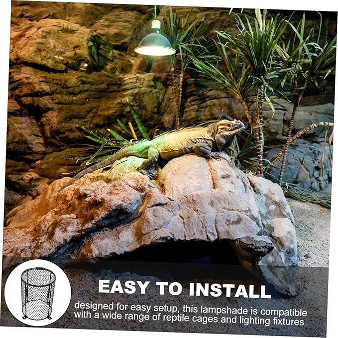 Reptile Heat Lamp Mesh Cover Scald Ceramic Protector for Reptile Cages Lampshade with Easy Observation and Maintenance for Supplies