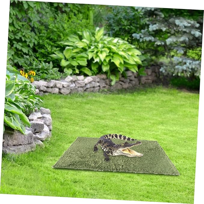 2pcs Reptile Carpet Substrate Liner Natural Simulation Moss Terrarium Mat for Turtles Snakes Lizards Comfortable Habitat Cushion for Reptiles Easy to Clean