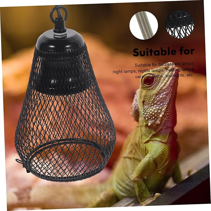 VICASKY Scald Heating Lamp Mesh Cover for Reptiles Durable Protective Lampshade with Easy Installation for Reptile Tanks and Pet Safety US Plug Compatible