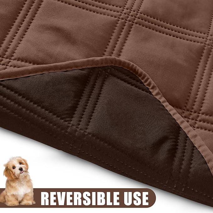 Smiry Waterproof Dog Bed Cover Blanket 30x95, Soft Reversible Pet Blanket, Washable Leakproof Cats Dogs Couch Cover for Sofa, Couch, Furniture, Lattice, Brown/Chocolate