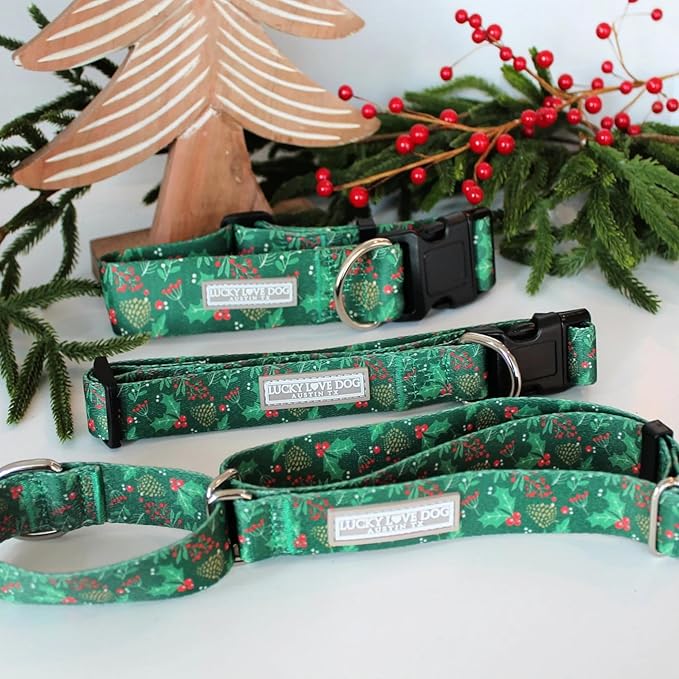Lucky Love Dog - Adjustable Dog Collar with Easy Click Holly for Small Dogs, Durable, & Comfortable for Male & Female Dogs, Pet Collar for Puppies & Adult Dogs - Holly, Small