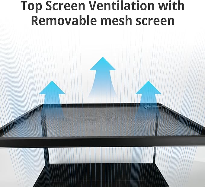 23 Gallon Reptile Terrarium Glass Tank 24"*18"*12.6" Knock-Down Cage Enclosure with Double Front Openning Door and Top Screen Ventilation for Bearded Dragon,Tortoise,Gecko,Lizards,Snake