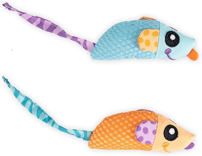 Catstages Catnip Chew Mice 2 Pack?€? Interactive Dental Cat Chew Toy that Helps Clean Teeth, Mouse, Multicolored by Catstages