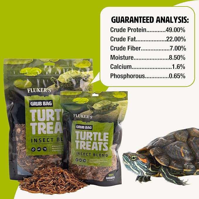 Fluker's Grub Bag Turtle Treats, Insect Blend, High Protein Freeze Dried River Shrimp, Crickets, and Mealworms, For Aquatic Turtles, Amphibians, and Reptiles, 12 oz
