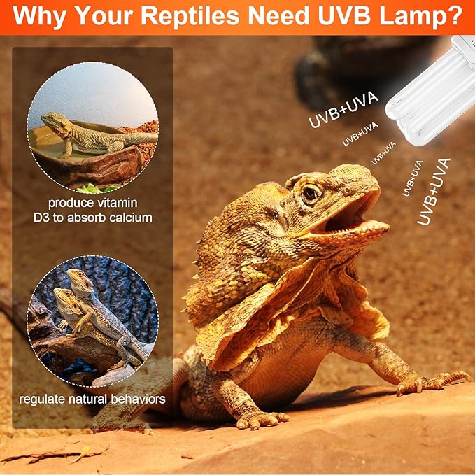 VIHOSE 4 Pack UVB Reptile Light Bulb 13w 10.0 UVB Bulb for Desert Reptiles Pet Light for Turtle Compact Fluorescent Terrarium Lamp for Bearded Dragon, Lizard, Tortoise, Iguanas, Snake, Gecko