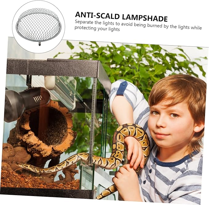 Abaodam Reptile Heating Lamp Shade Mesh Cover Sturdy Scald Protective Cover for Day Night Lamps Easy Installation Efficient Heat Dissipation for Safe