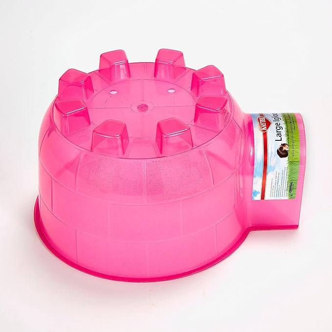 Kaytee Igloo Habitat Hideout for Pet Guinea Pigs, Ferrets, Dwarf Rabbits, Chinchillas, and Other Small Animals, Assorted Colors, Large (Pack of 2)